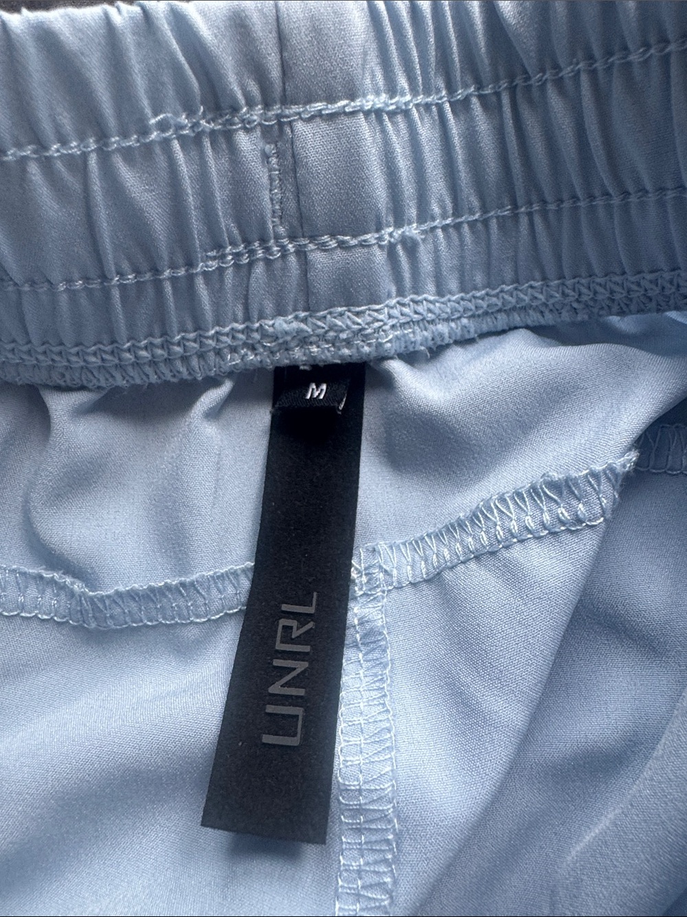 UNRL Light Blue Athletic Men's Shorts with Drawstring - Picture 2 of 2